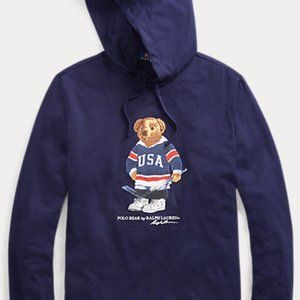 Polo Ralph Lauren VintaageHockey Bear Hoodie Shirt